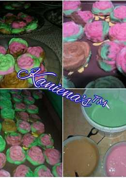 Bolu kukus mawar rainbow