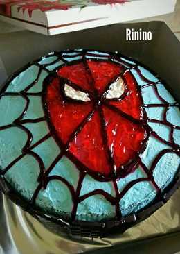 Kue ultah spiderman brownies kukus telur 6