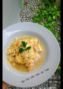 Tahu telur enoki kuah saos tiram