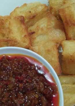 Singkong goreng sambel udang rebon