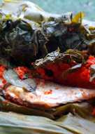 Pepes Ikan Asin & Daun Singkong Balado