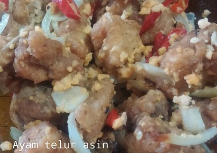 gambar untuk cara membuat Ayam telur asin