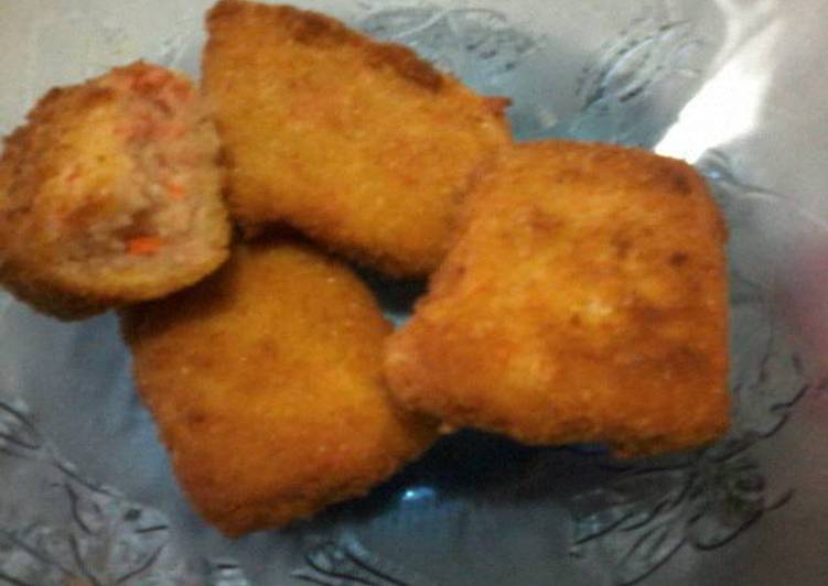 resep masakan Kroket Roti Gandum Isi Wortel Sosis