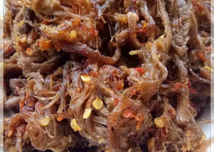 resep lengkap untuk Daging Suwir Pedas Nagihi