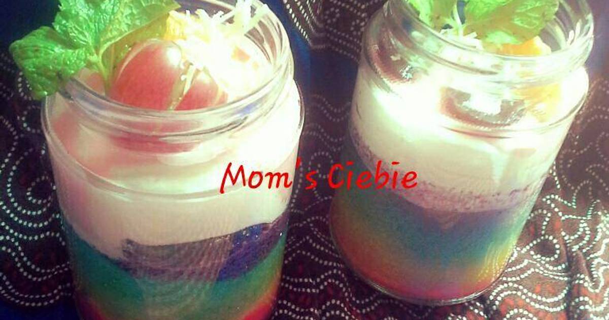 Resep Rainbow Cake in a Jar