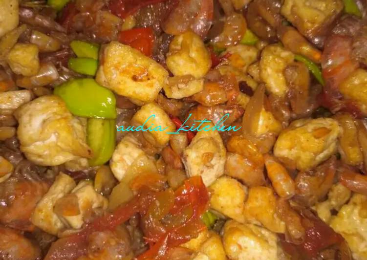 resep makanan Tumis udang tahu petai