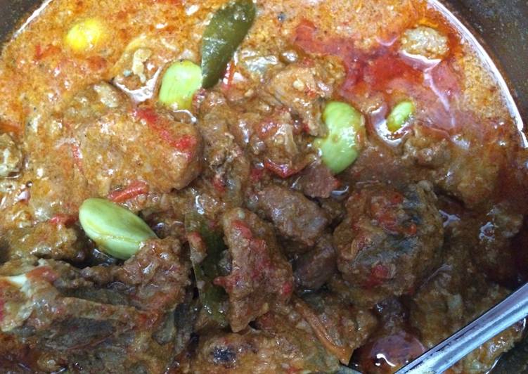 gambar untuk cara membuat Rendang daging pete