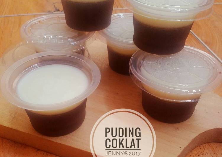 bahan dan cara membuat Puding Coklat ala KFC