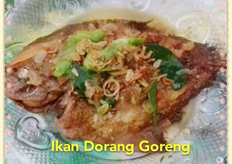 cara membuat Ikan Dorang Goreng Sambal Terasi Daun Jeruk