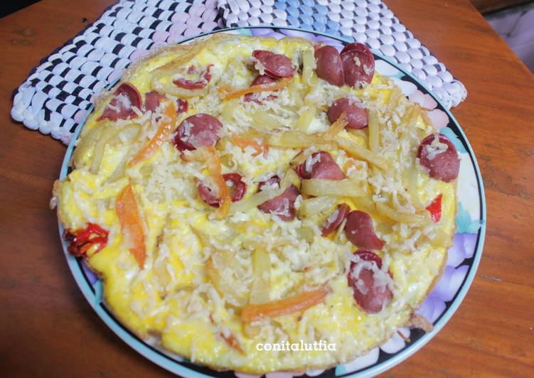 bahan dan cara membuat Omelet Telur dan Kentang