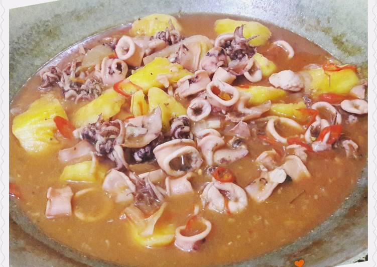 resep lengkap untuk Cumi Pedas Manis