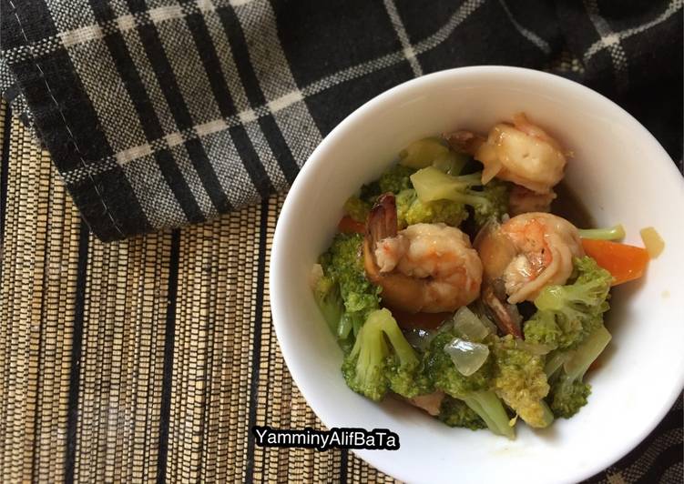 resep makanan Tumis brotel (brokoli+wortel) udang