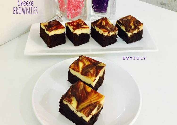 Resep Marble Choco Cheese Brownies Dari evyjuly (moona's kitchen)