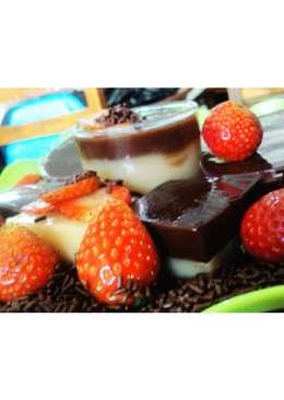 Puding Tape Singkong lapis coklat