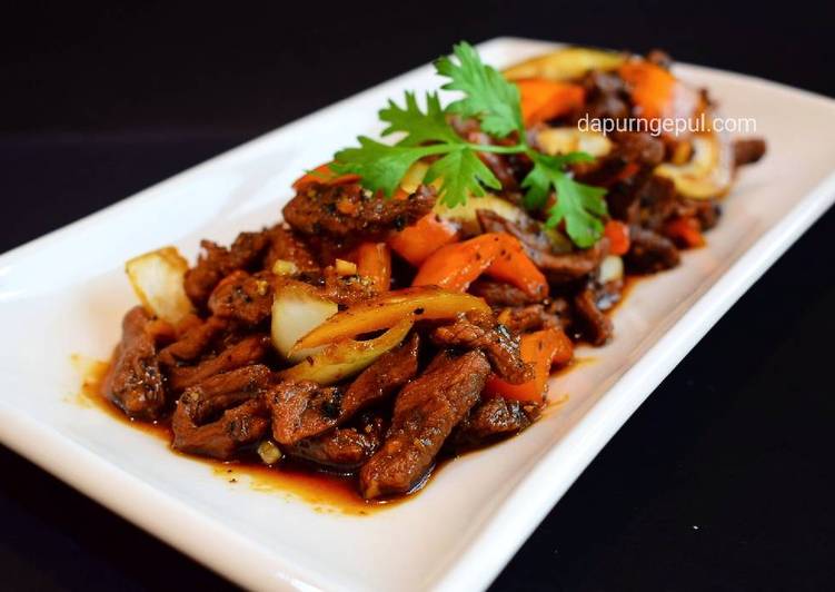 gambar untuk resep Daging Sapi Lada Hitam (Black Pepper Beef)