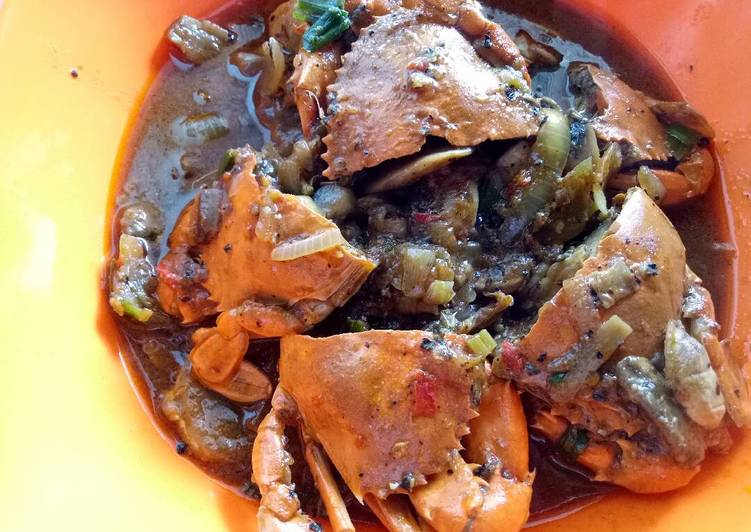 resep masakan Kepiting jamur saos lada hitam