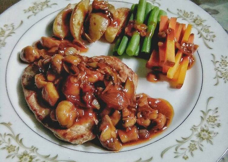 resep makanan Chicken Steak with Mushroom Sauce