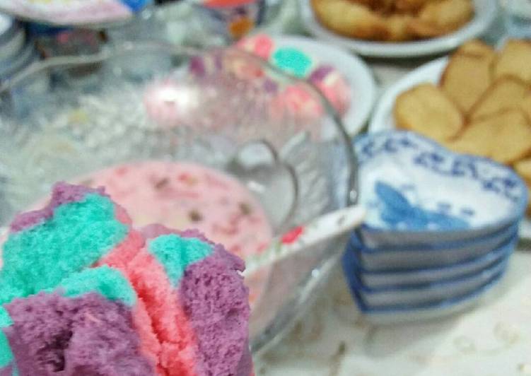 gambar untuk resep Bolu kukus mekar pelangi