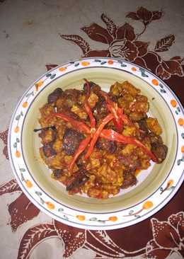 Sambal tempe campur hati ayam