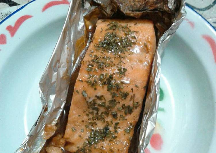 cara membuat Salmon panggang simple??????