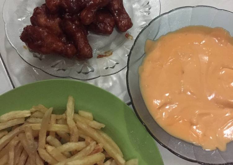Resep Spicy chicken + saus keju oleh feranovriska - Cookpad