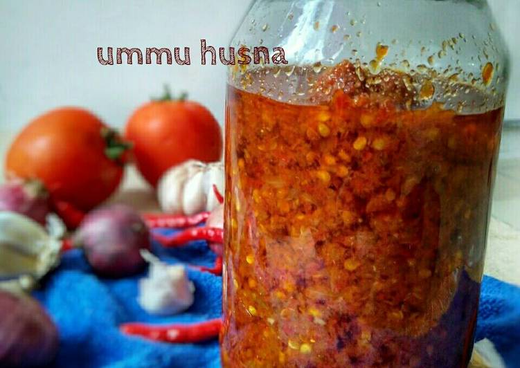 bahan dan cara membuat Sambal terasi matang (untuk stok)