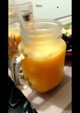 Minuman buka puasa : Jus jeruk + red melon + nata de coco