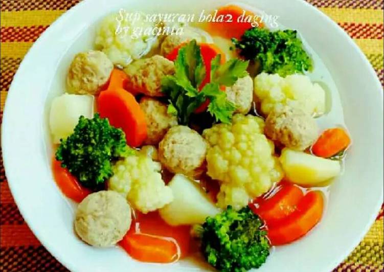 resep makanan Sup sayuran dan bola bola daging