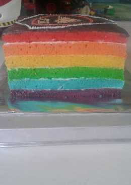 Rainbow cake kukus
