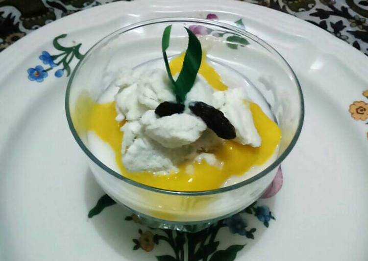 resep masakan Mango Sticky Rice with Vanila Ice Cream