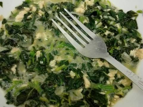 Spinach Omelette / Telur dadar bayam #step_by_step