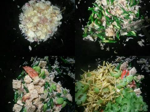 Tumis Pare Bunga Pepaya Rebon recipe step 3 photo