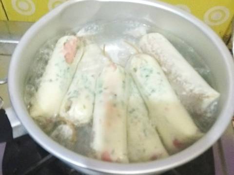 Sostel(sosis telur tanpa cetakan) langkah memasak 3 foto