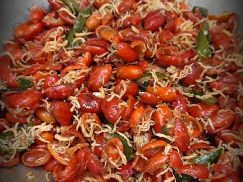 Tumis Kulit Melinjo Teri recipe step 6 photo