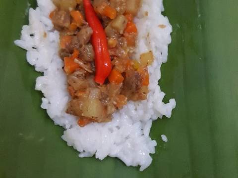 Lontong daging rendang recipe step 11 photo