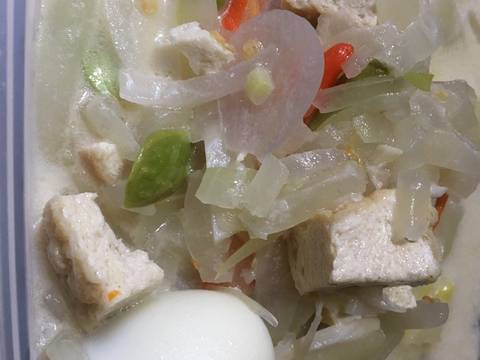 Lodeh pepaya muda, telur,tahu dan petai recipe step 3 photo