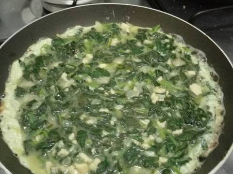 Spinach Omelette / Telur dadar bayam #step_by_step