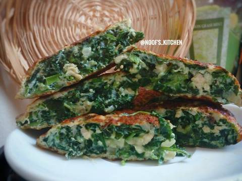 Spinach Omelette / Telur dadar bayam #step_by_step