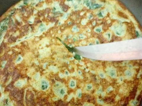 Spinach Omelette / Telur dadar bayam #step_by_step