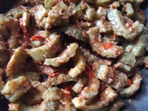 Pare bumbu kacang recipe step 5 photo