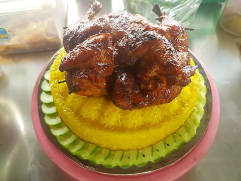 Pulut Kuning Ayam Panggang recipe step 13 photo