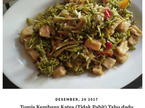 Tumis kembang kates (tidak pahit) tahu dadu recipe step 6 photo