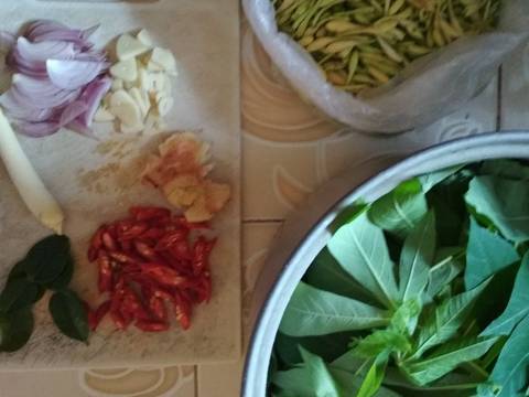 Sayur tumis bunga pepaya daun singkong teri  (no pahit) Ã°Å¸Ëœâ€¹ recipe step 1 photo