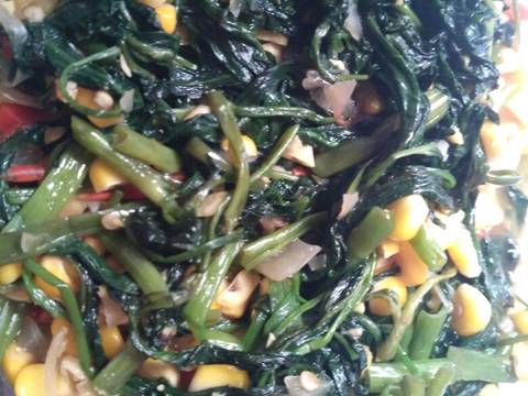 Tumis kangkung + jagung simple