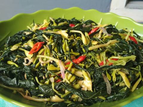 Sayur tumis bunga pepaya daun singkong teri  (no pahit) Ã°Å¸Ëœâ€¹ recipe step 10 photo