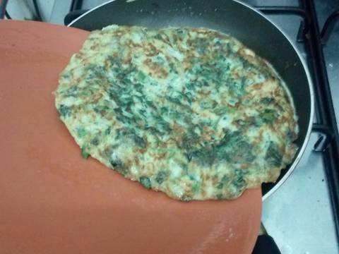 Spinach Omelette / Telur dadar bayam #step_by_step
