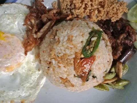 Nasi TO (tutug oncom), tahu kriwil dan jamur goreng asin recipe step 5 photo