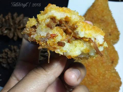 Lemper goreng isi rendang recipe step 6 photo