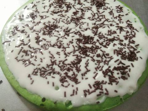 Kue pandan kukus whip cream choco recipe step 6 photo