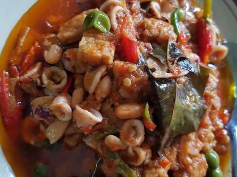 Cumi tempe tauco pedas recipe step 4 photo